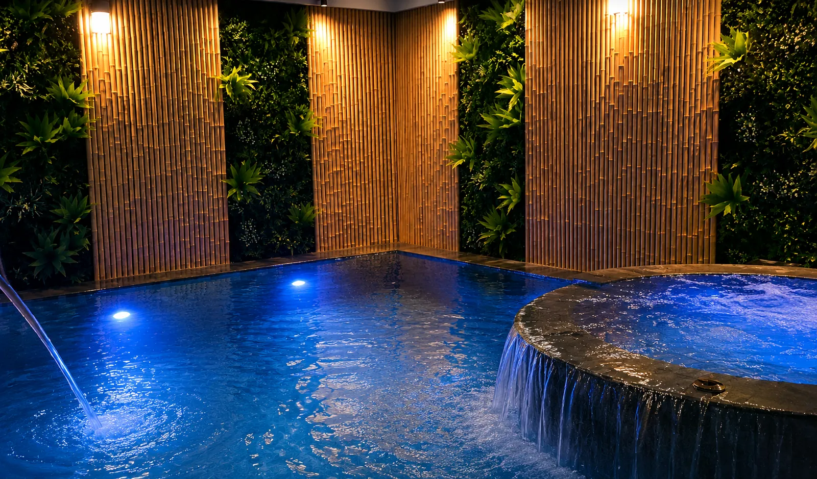 40 SQM Non-Heated Skimmer-Type Swimming Pool with Integrated Jacuzzi