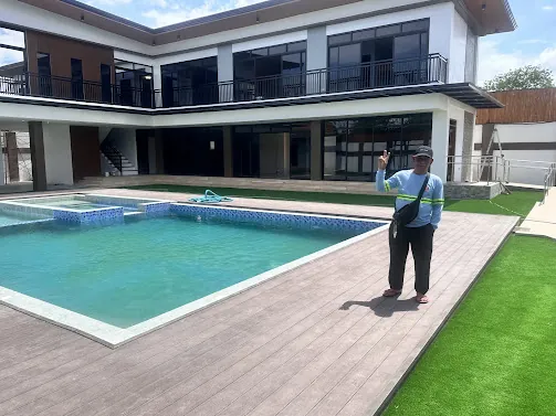 80sqm Skimmer Type swimming pool (non heated), with kiddie pool and non heated Jacuzzi (2x3)