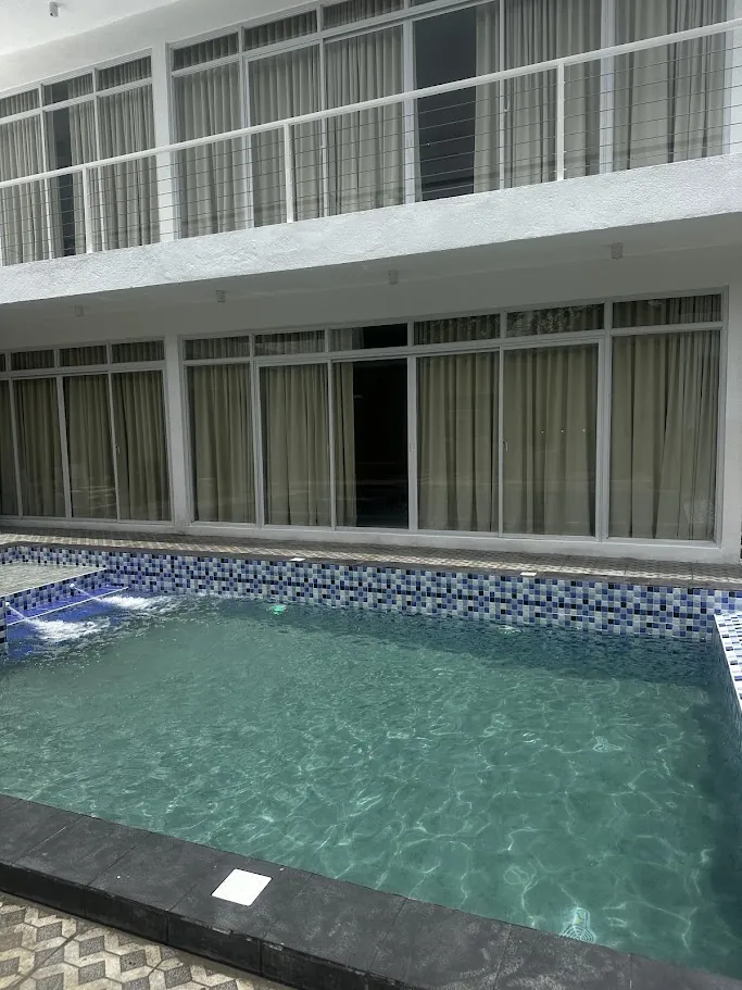 39.01sqm SKIMMER Type swimming pool (non-heated), With 2x2 heated Jacuzzi.